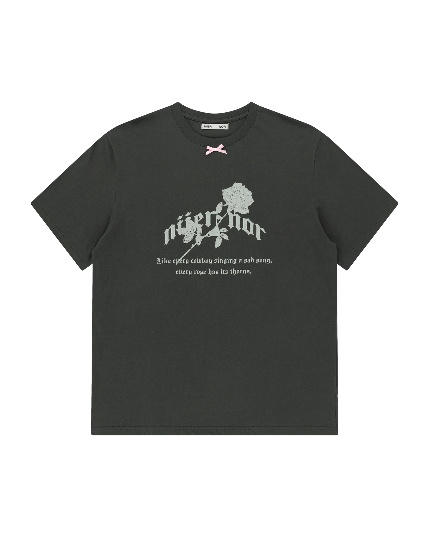Tシャツ・カットソー [NIIER NOR] RIBBON ROSE TEE NIIER NOR RIBBON ROSE TEE