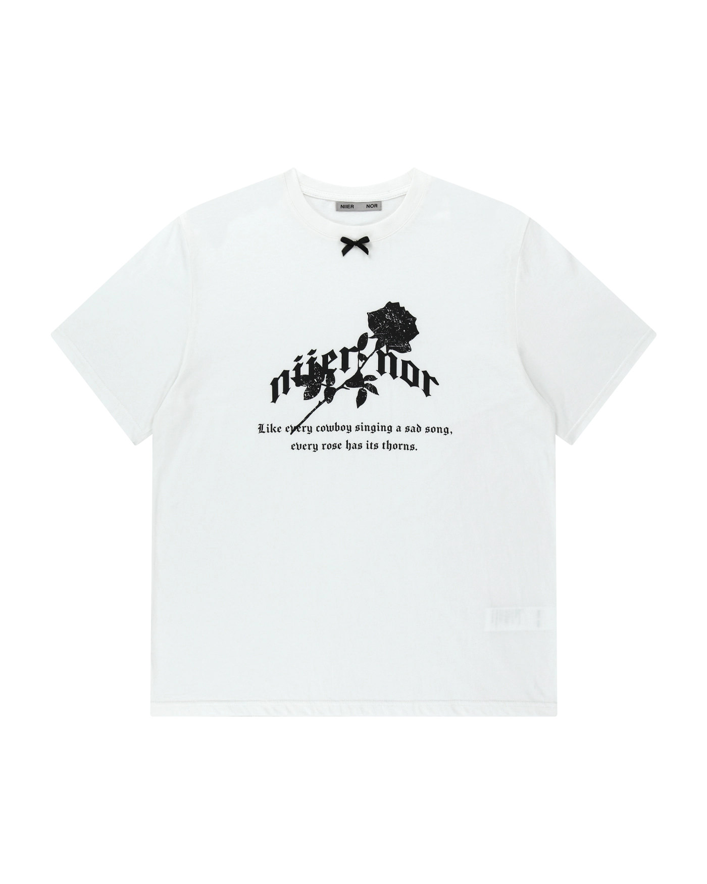 Tシャツ・カットソー [NIIER NOR] RIBBON ROSE TEE NIIER NOR RIBBON ROSE TEE