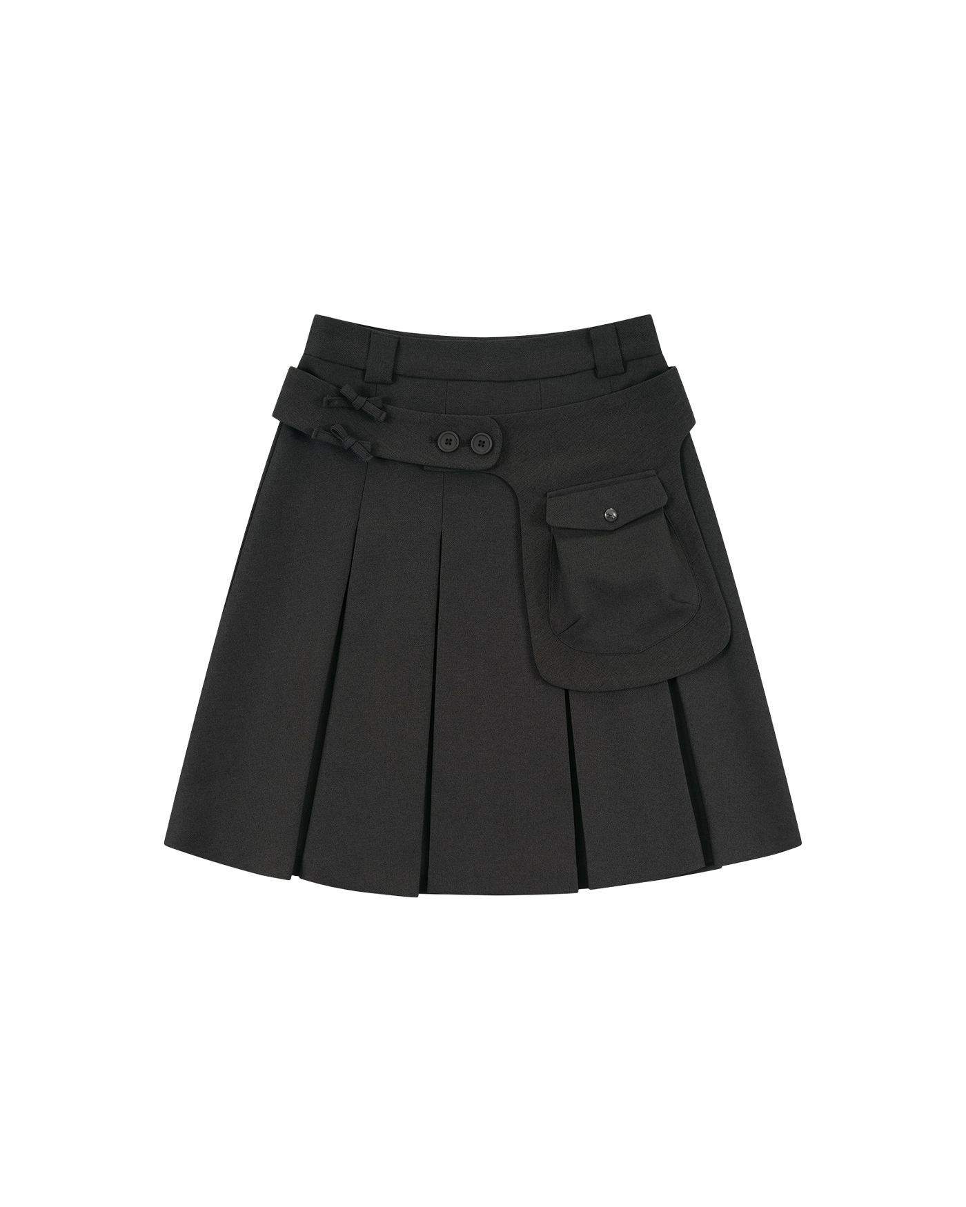 KASHIKO Ribbon Preppy Pleated Skirt