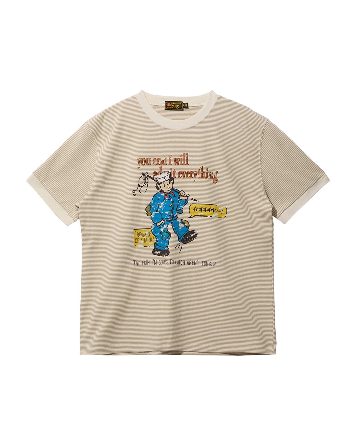 [OGARP] Marine Boy プリント ストライプ Tシャツ *韓国人気 OGARP] Marine Boy プリント ストライプ Tシャツ *韓国人気