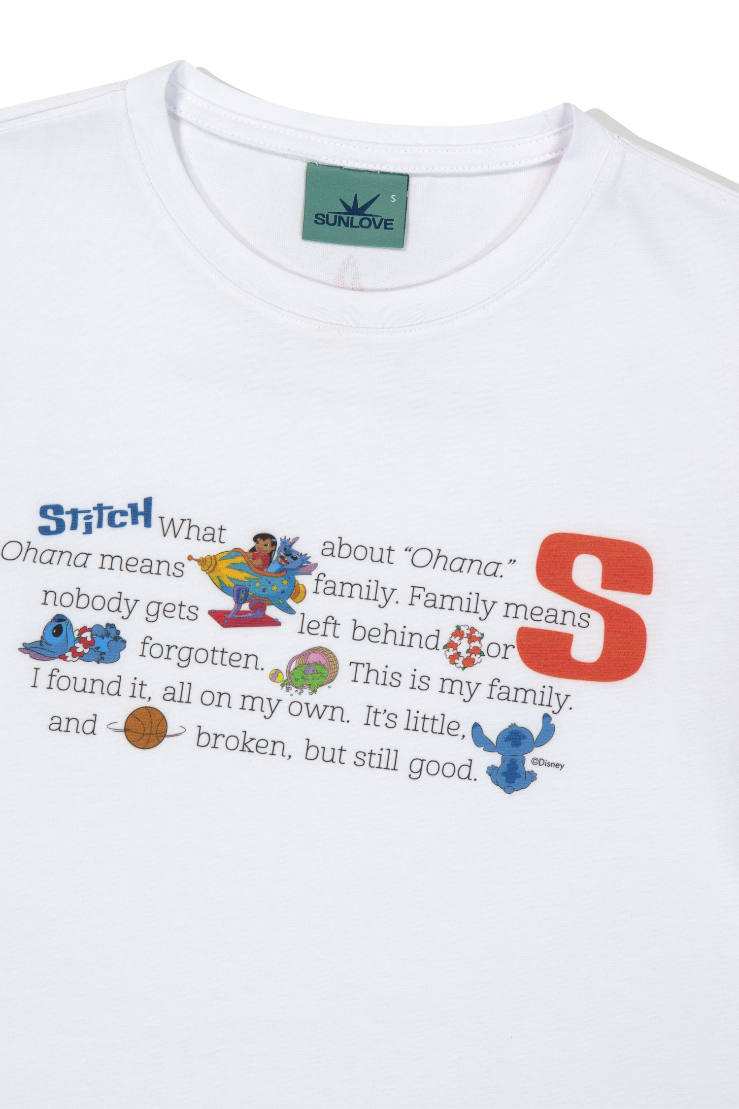 【SUNLOVE】 [STITCH] W Phrase Tee /追跡付 STITCH X SUNLOVE W Phrase Tee White