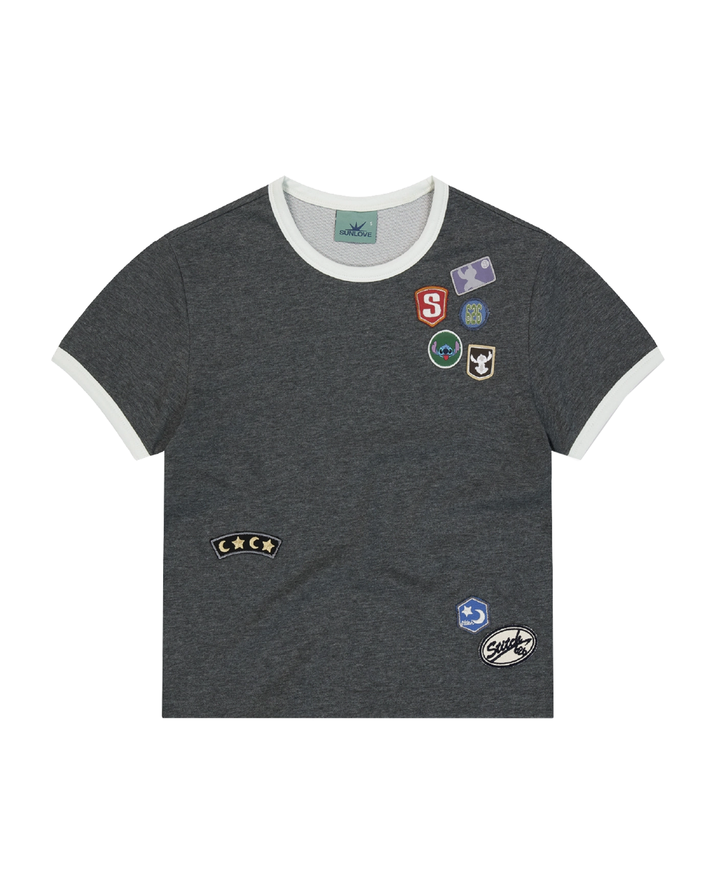 STITCH X SUNLOVE Wappen Baseball Shirt Beige