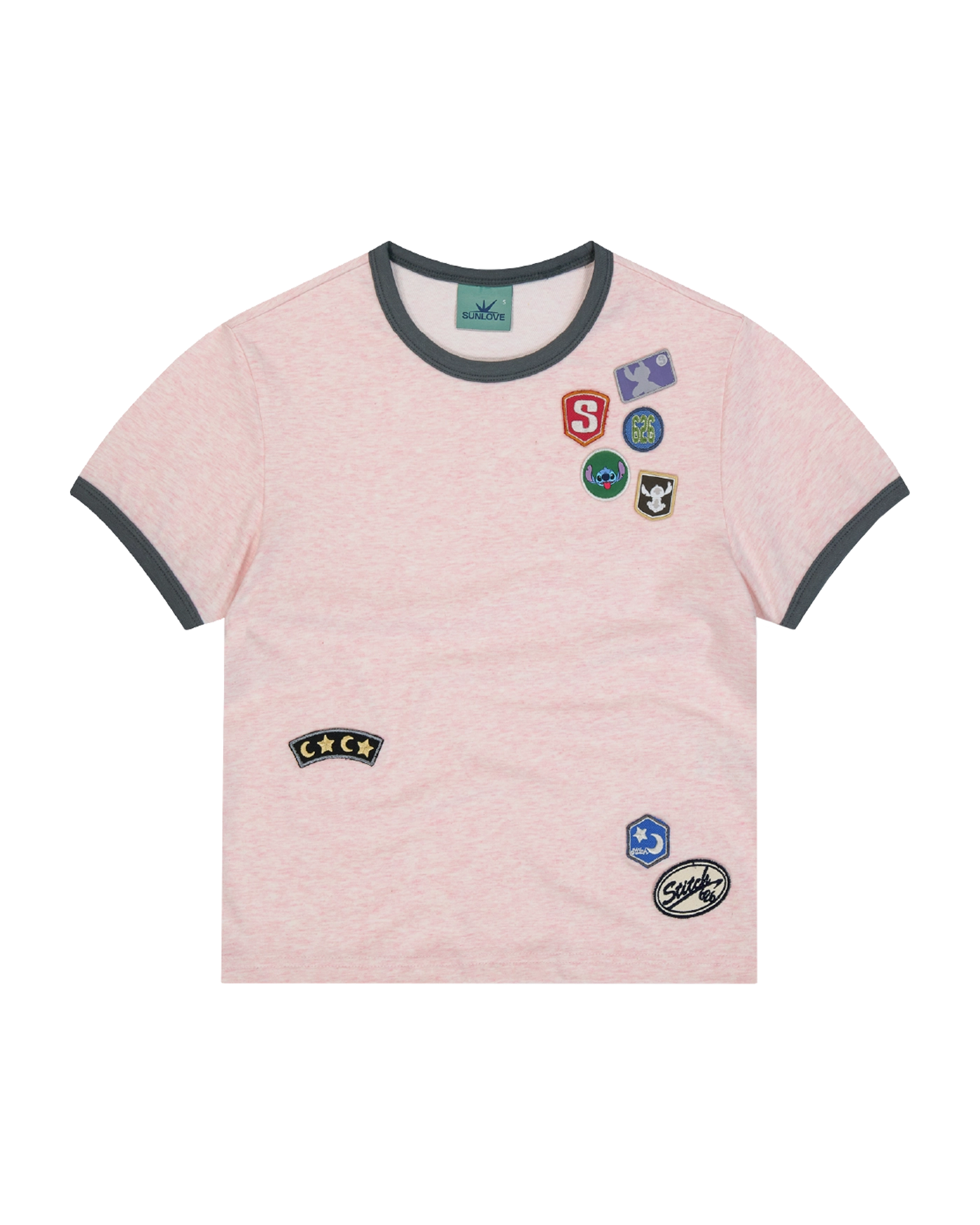 STITCH X SUNLOVE Wappen Baseball Shirt Beige