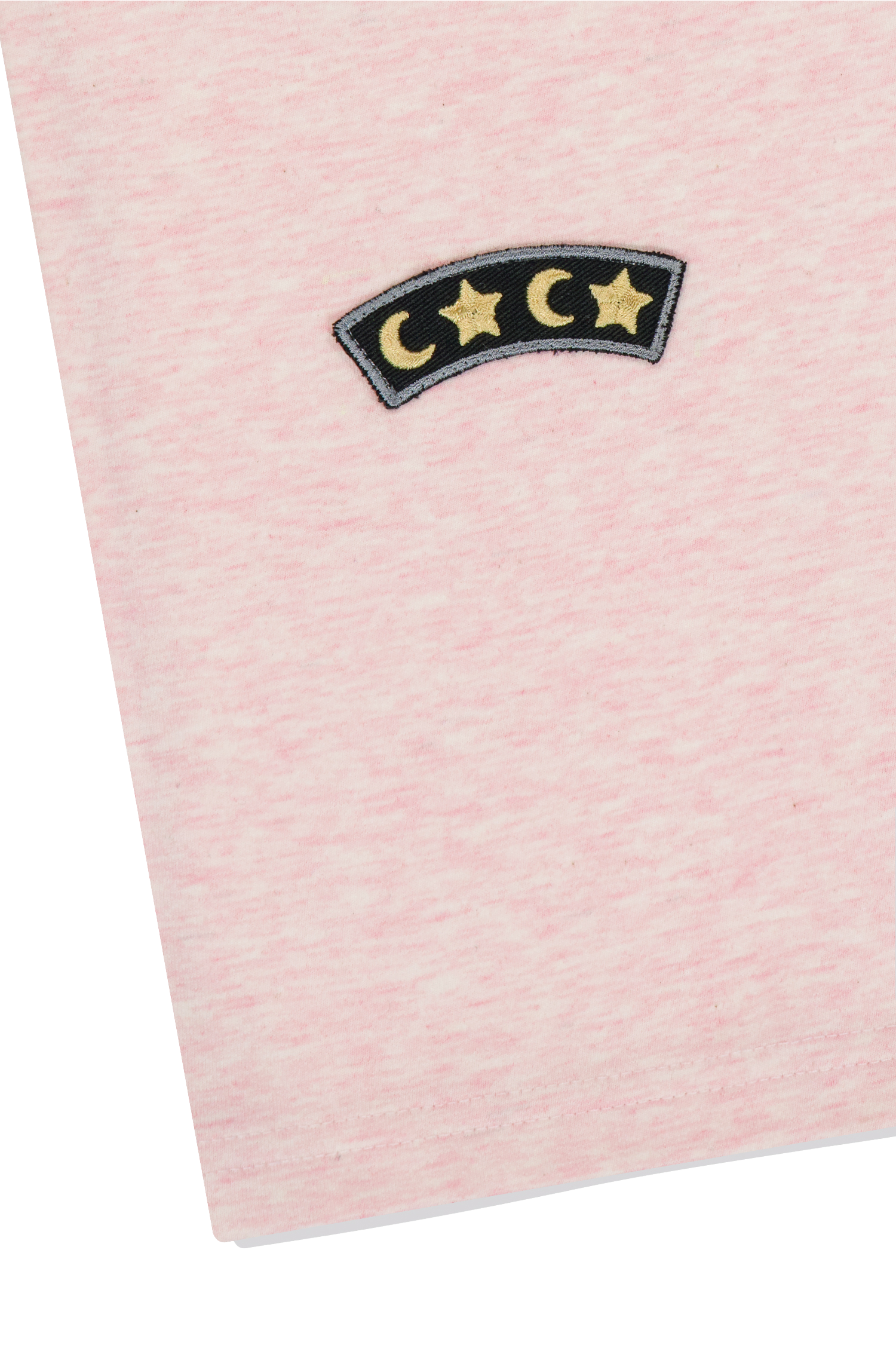【SUNLOVE】 [STITCH] W Wappen Ringer Tee /追跡付 SUNLOVE] 스티치 와펜 링거 티셔츠 헤더 핑크