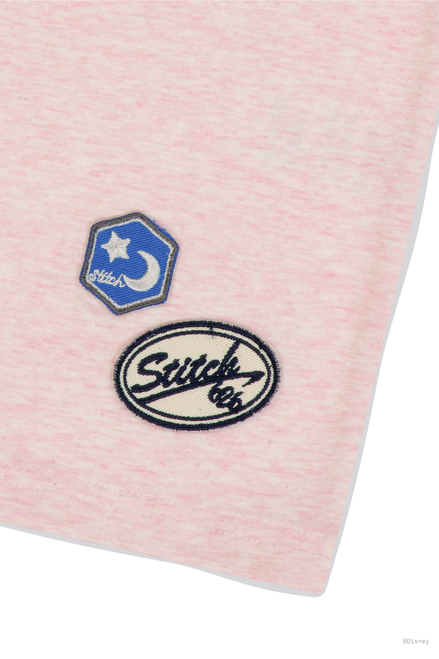 STITCH X SUNLOVE W Wappen Ringer Tee Heather Pink