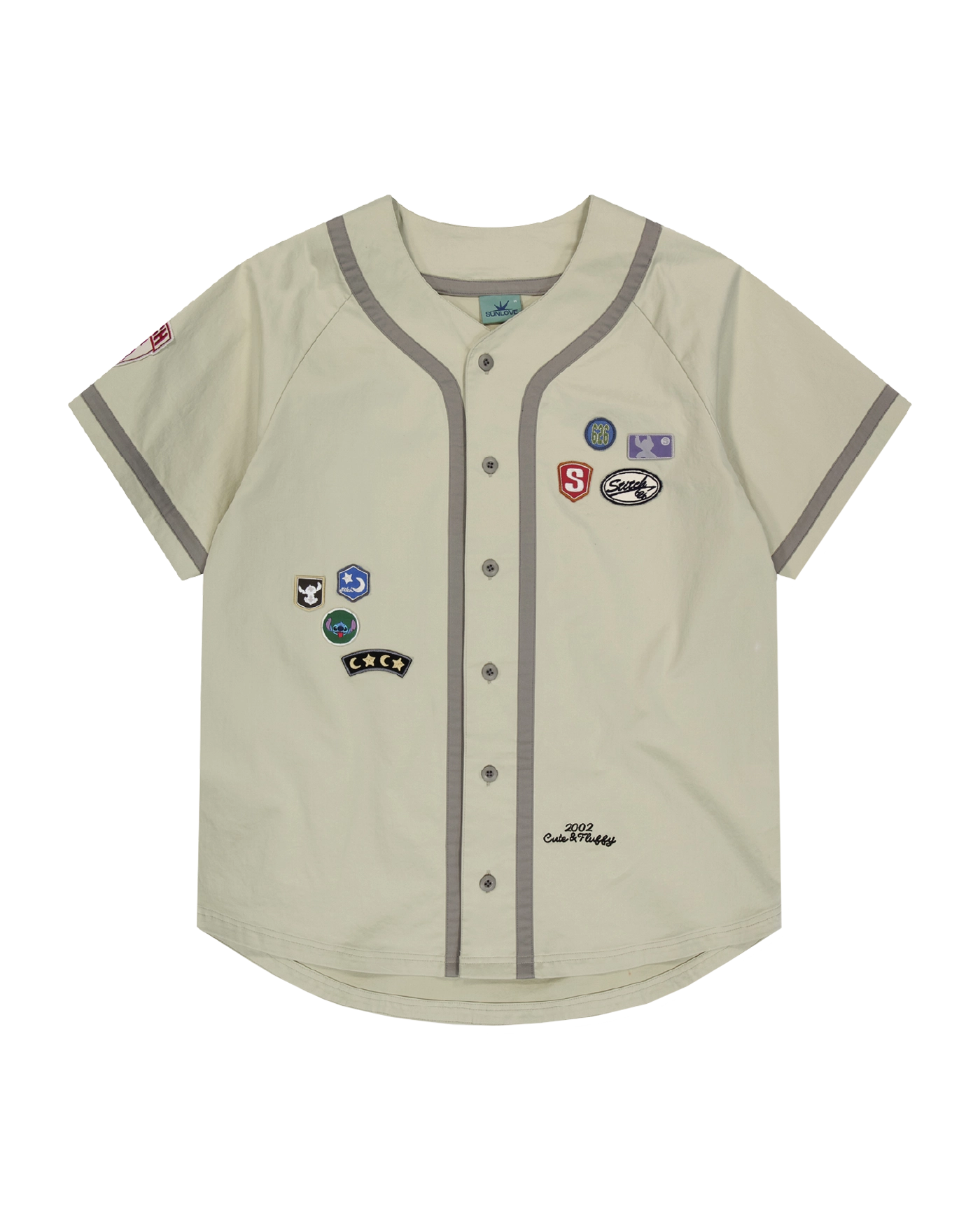【SUNLOVE】 [STITCH] Wappen Baseball Shirt /追跡付 STITCH] Wappen Baseball Shirt Charcoal - Sunlove