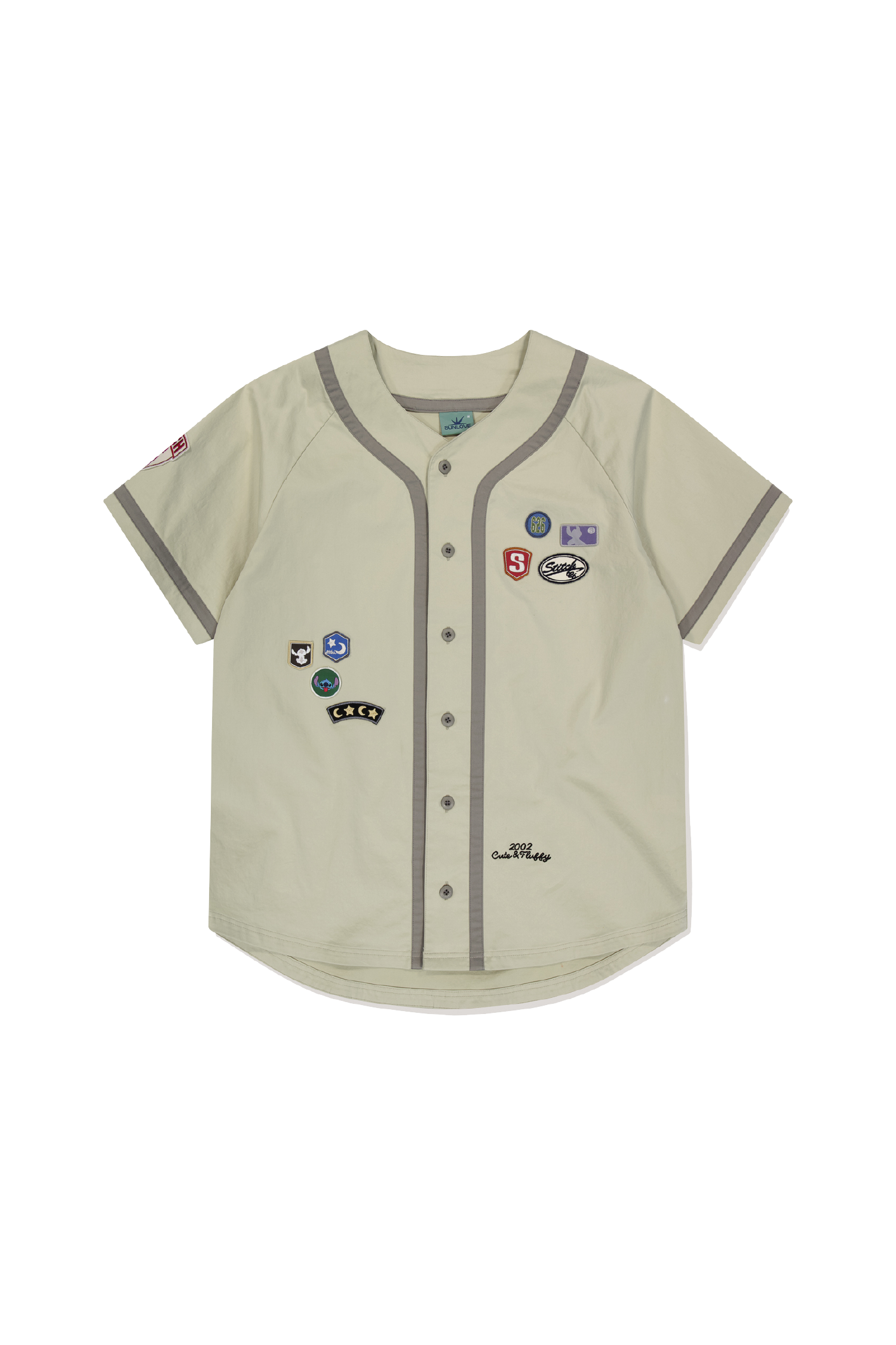 【SUNLOVE】 [STITCH] Wappen Baseball Shirt /追跡付 STITCH] Wappen Baseball Shirt Charcoal - Sunlove