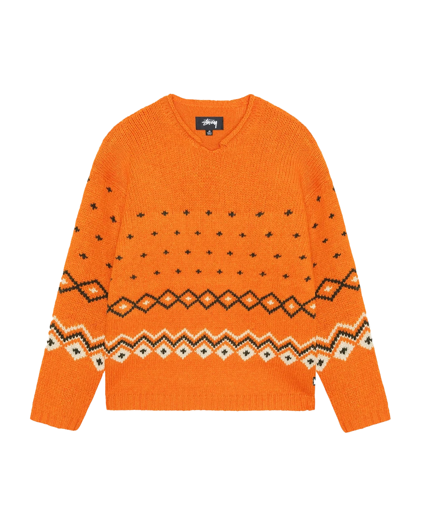 STUSSY・SURMAN ICON SWEATER STUSSY SURFMAN ICON COTTON LINEN CREWNECK WOVEN KNIT SWEATER