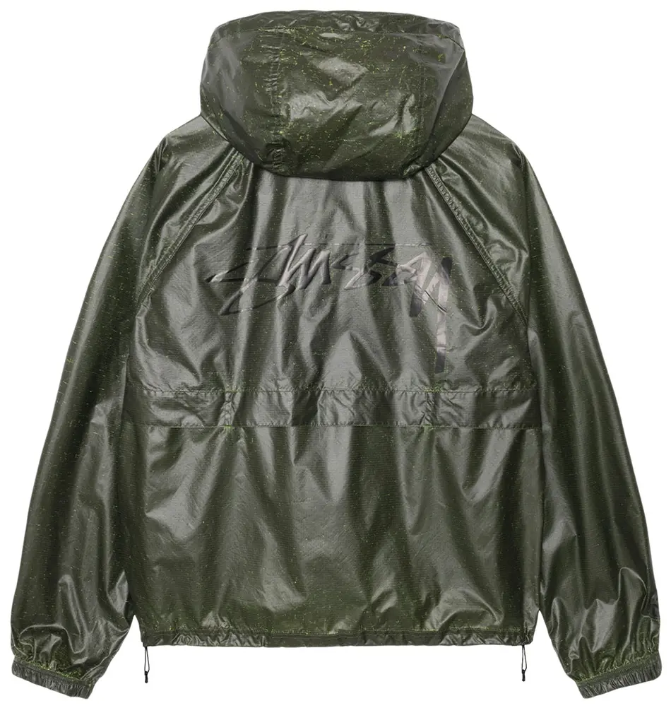 スケートボード STUSSY BEACH SHELL CRACKED RIPSTOP Stussy Beach Shell Coated Ripstop Jacket Black Men's - SS24 - US
