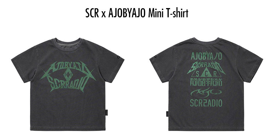 【SCR x AJOBYAJO】SCR x AJOBYAJO Fan SCR x AJOBYAJO】SCR x AJOBYAJO Mini T-shirt [BLACK] (AJO