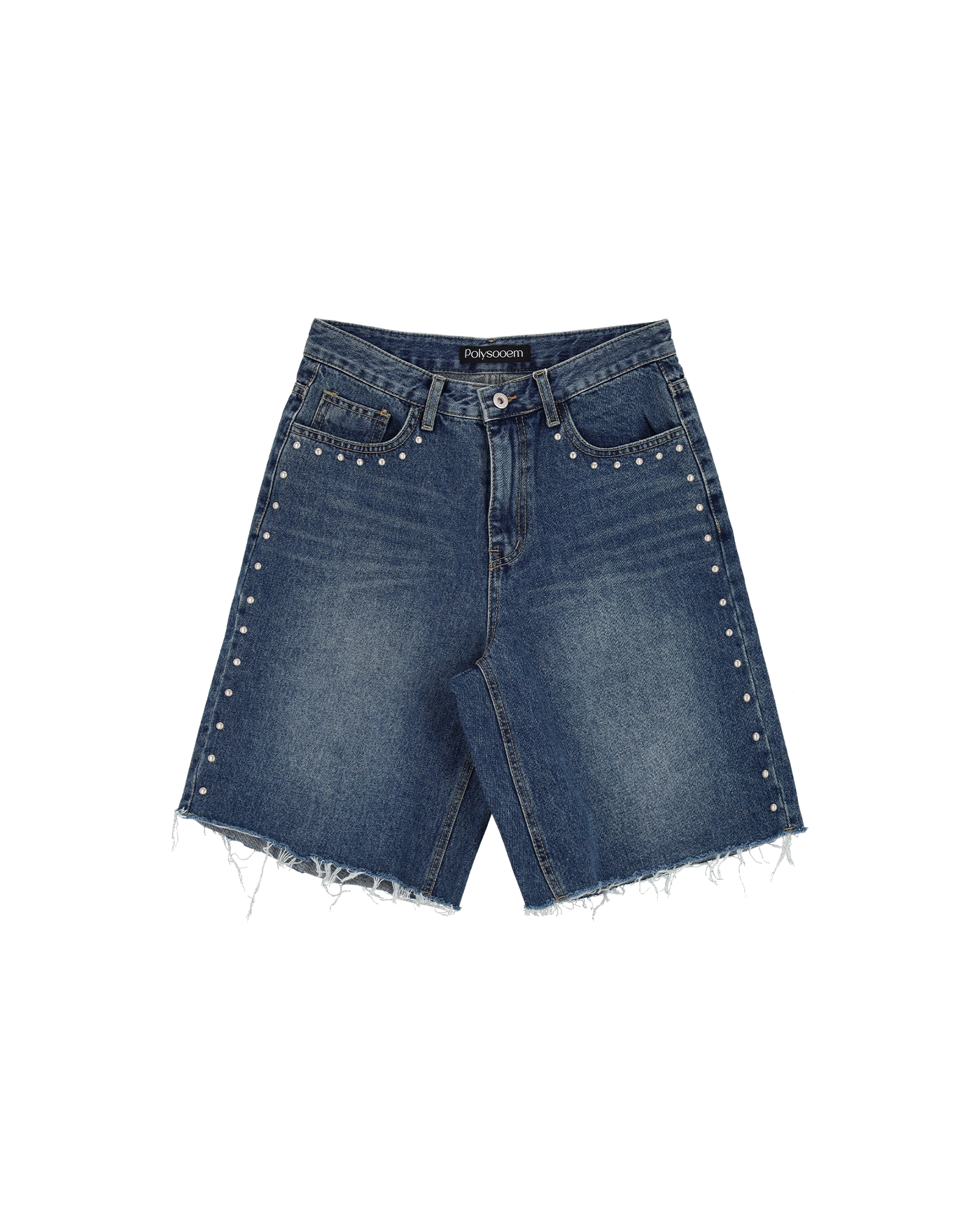 polysooem★韓国★人気シリーズ EYELET BELTED SLIT SKIRT POLYSOOEM DENIM EYELET BELTED SLIT SKIRT