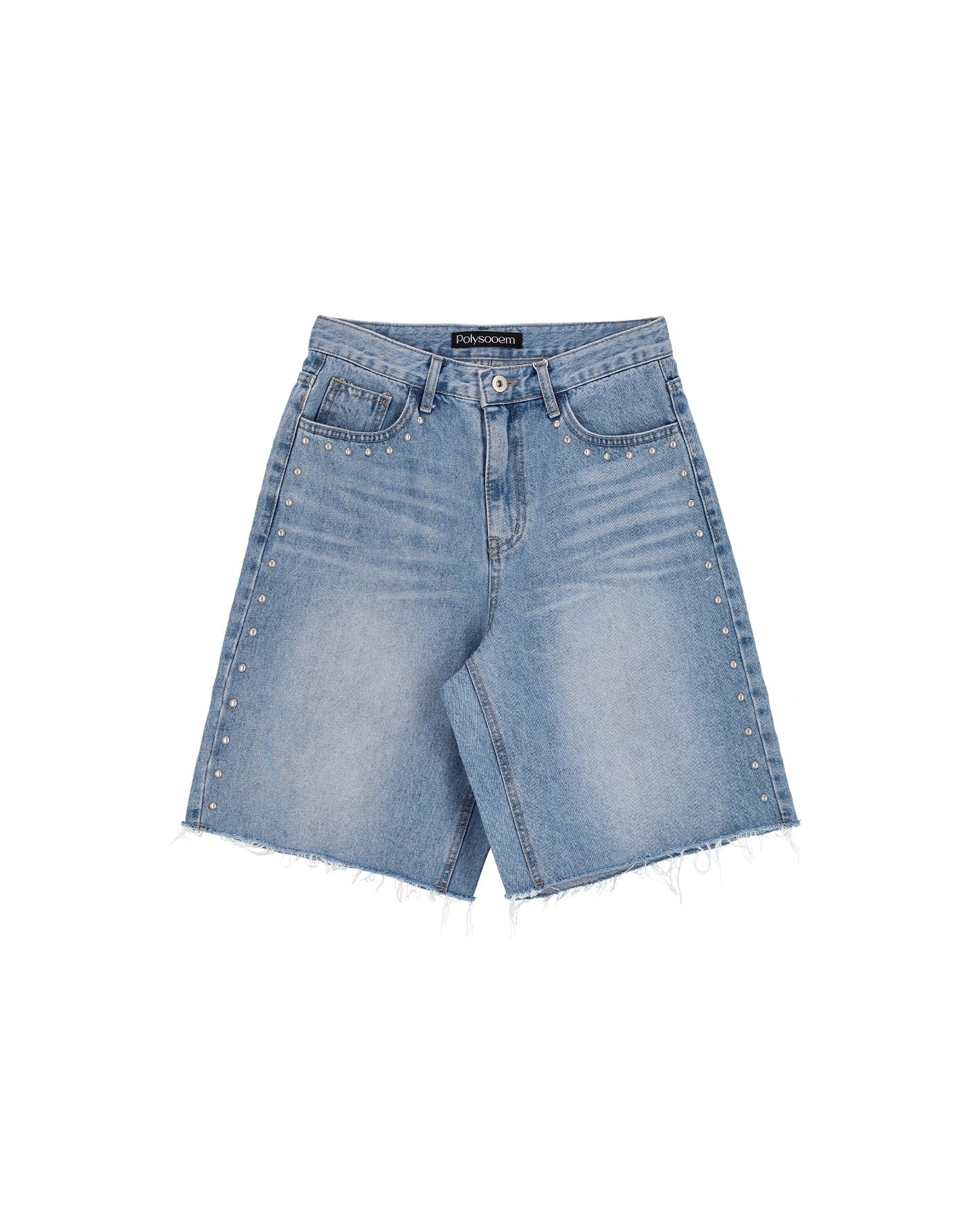 韓国商品/POLYSOOEM EYELET BELTED SLIT SKIRT POLYSOOEM DENIM EYELET BELTED SLIT SKIRT