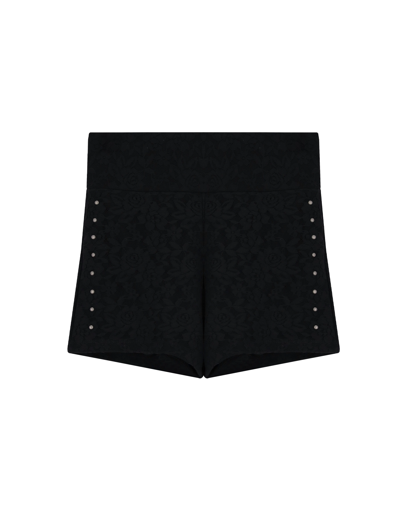 ★POLYSOOEM★ FLOWER LACE DOLPHIN SHORTS FLOWER LACE DOLPHIN SHORTS, BLACK - polysooem