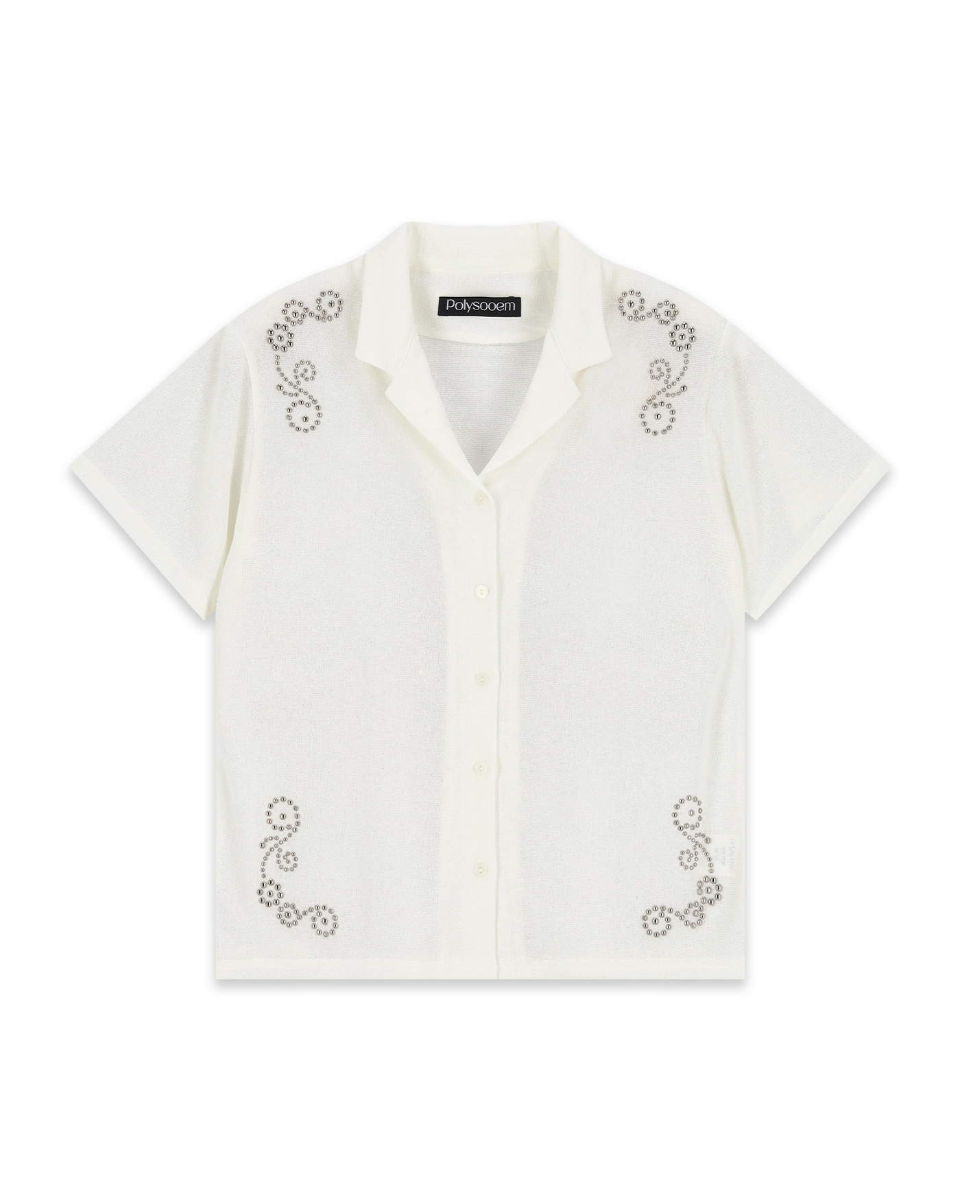 [POLYSOOEM] EYELET GLOSSY HALTER TOP / 追跡付 Polysooem Eyelet Glossy Halter Top - White | International Store
