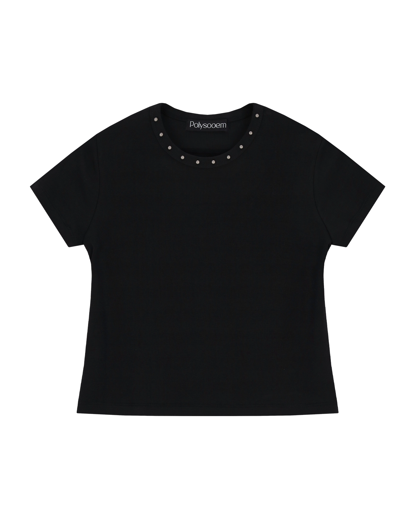 polysooem★韓国★人気★STUDDED NECK TEE 半袖Tシャツ POLYSOOEM STUDDED NECK TEE