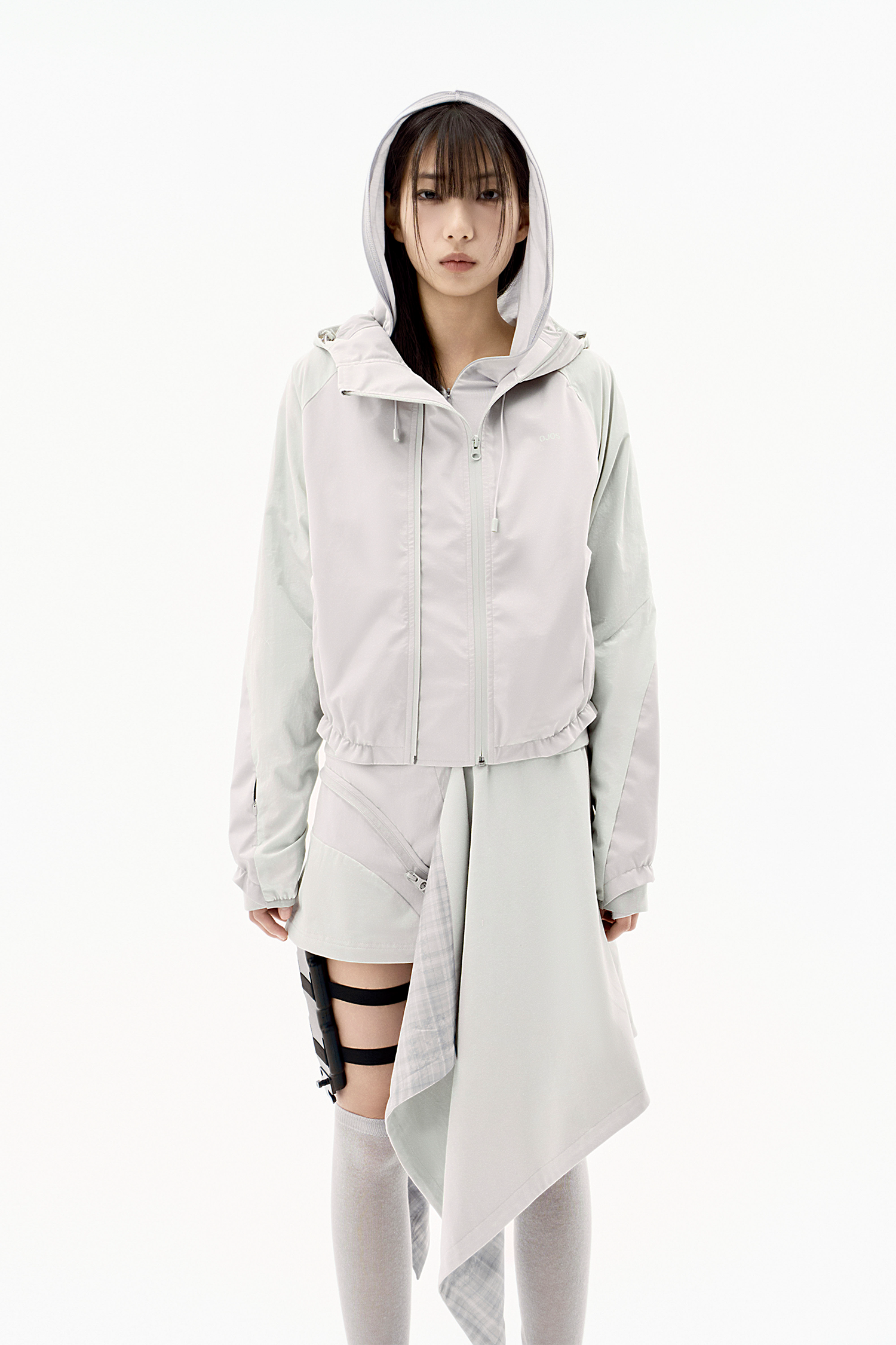 OJOS Paneled Crop Shell Jacket