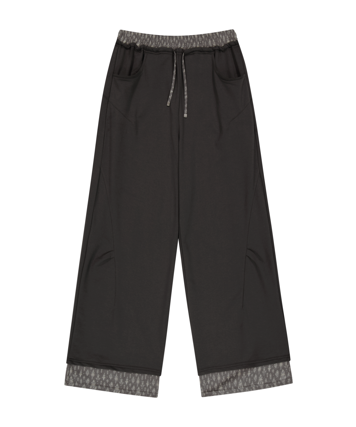 【OJOS】25ss Double-Waisted Jersey Pants OJOS | Double-Waisted Jersey Pants / Black - 스타일리시한 오
