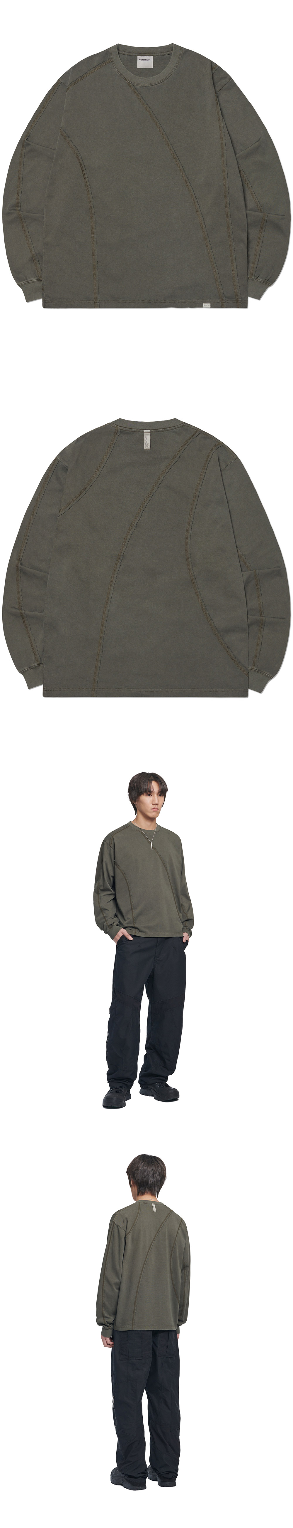 [NOMANUAL] OVERDYED CUTTING LONG SLEEVE TEE ★大人気★ NOMANUAL】OVERDYED CUTTING LONG SLEEVE TEE | OUR BRAND