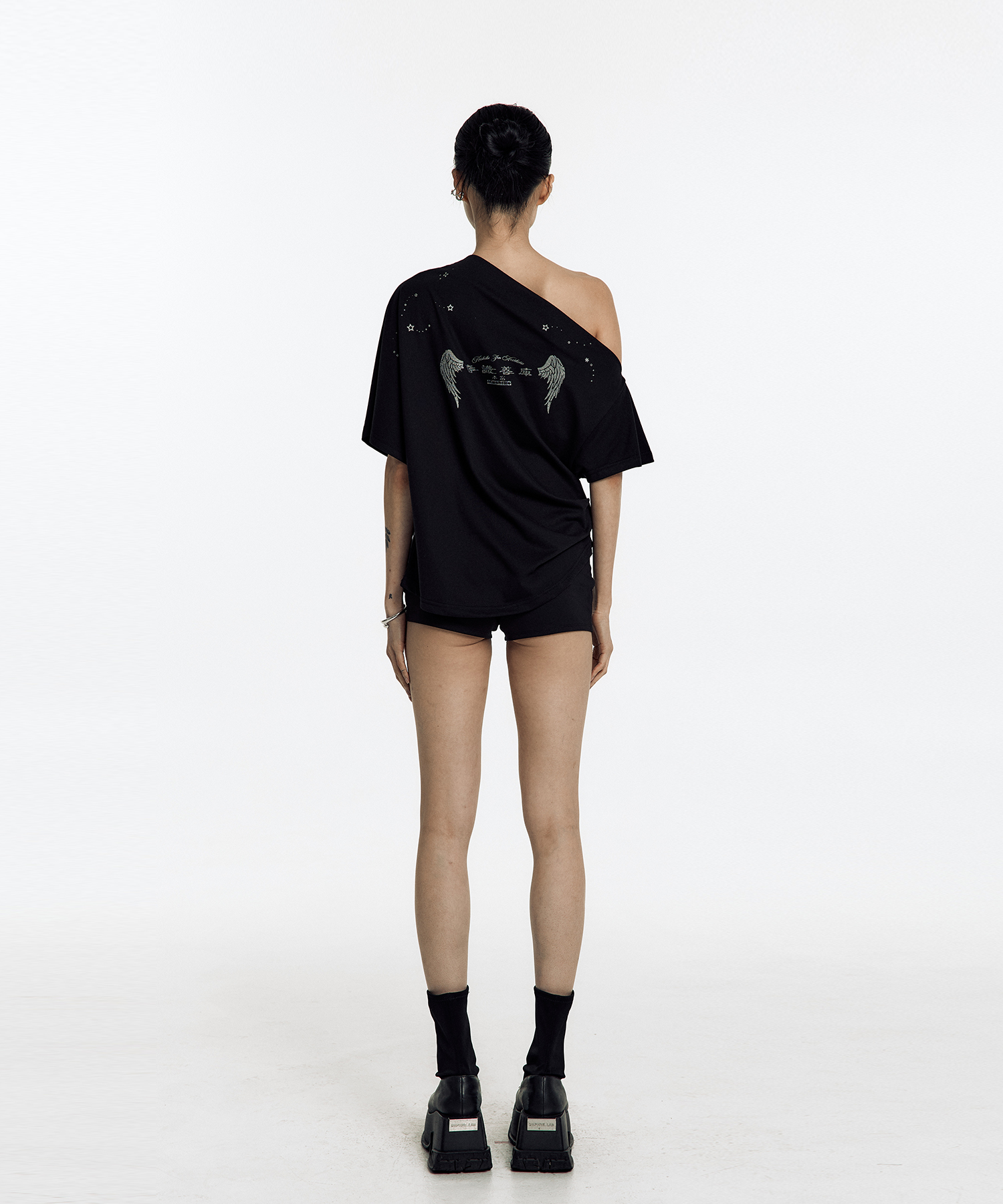 KASHIKO Zen One Shoulder Top Black