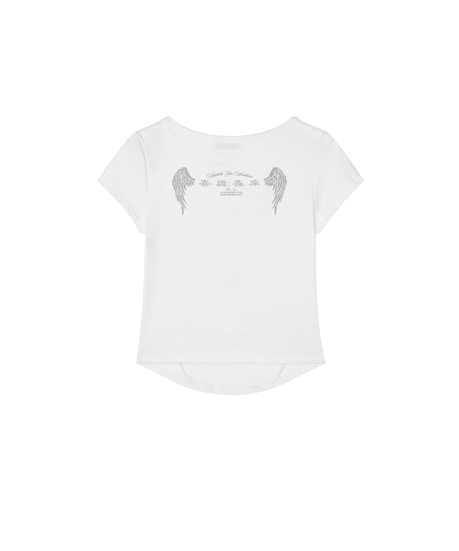 [Kashiko] Zen Button Henley Neck Top /追跡付 KASHIKO Zen Button Henley Neck Top White
