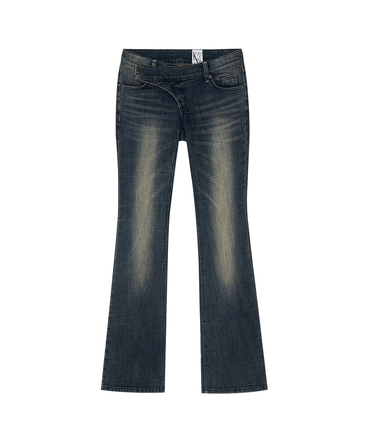 [Kashiko] Lowrise Boots Cut Denim Pants /追跡付 KASHIKO Lowrise Boots Cut Denim Pants Blue