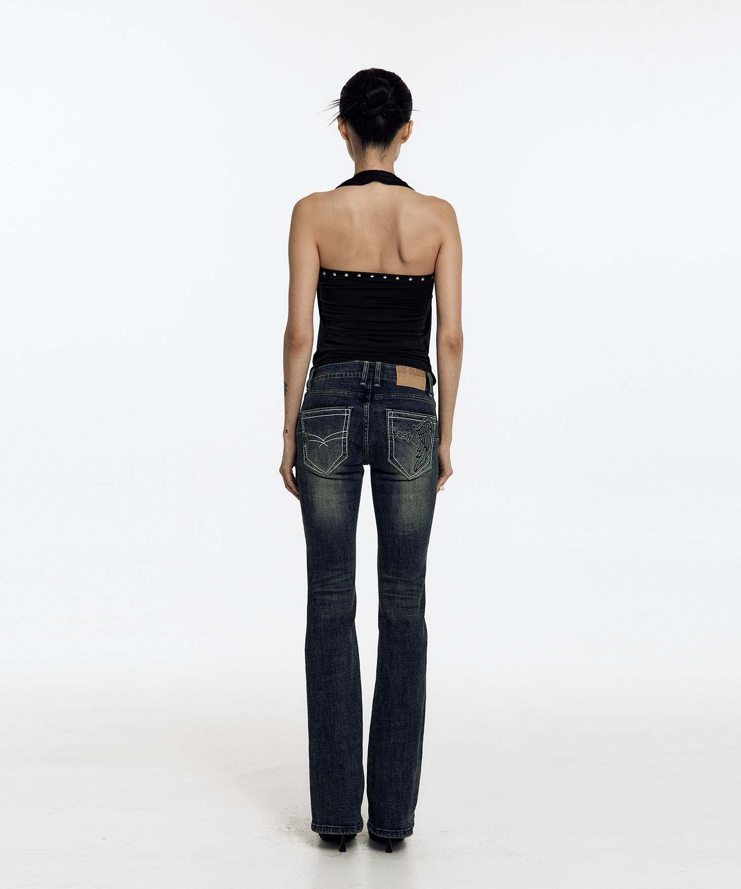 【KASHIKO】LOWRISE BOOTS CUT DENIM PANTS MUSINSA | KASHIKO Lowrise Boots Cut Denim Pants Black