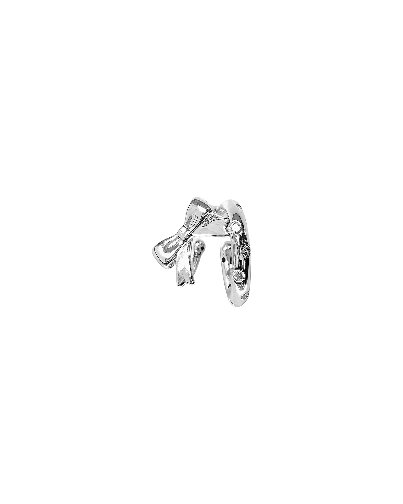 【KASHIKO】Cubic Big Ribbon Ear Cuff イヤーカフ KASHIKO Cubic Big Ribbon Ear Cuff Silver