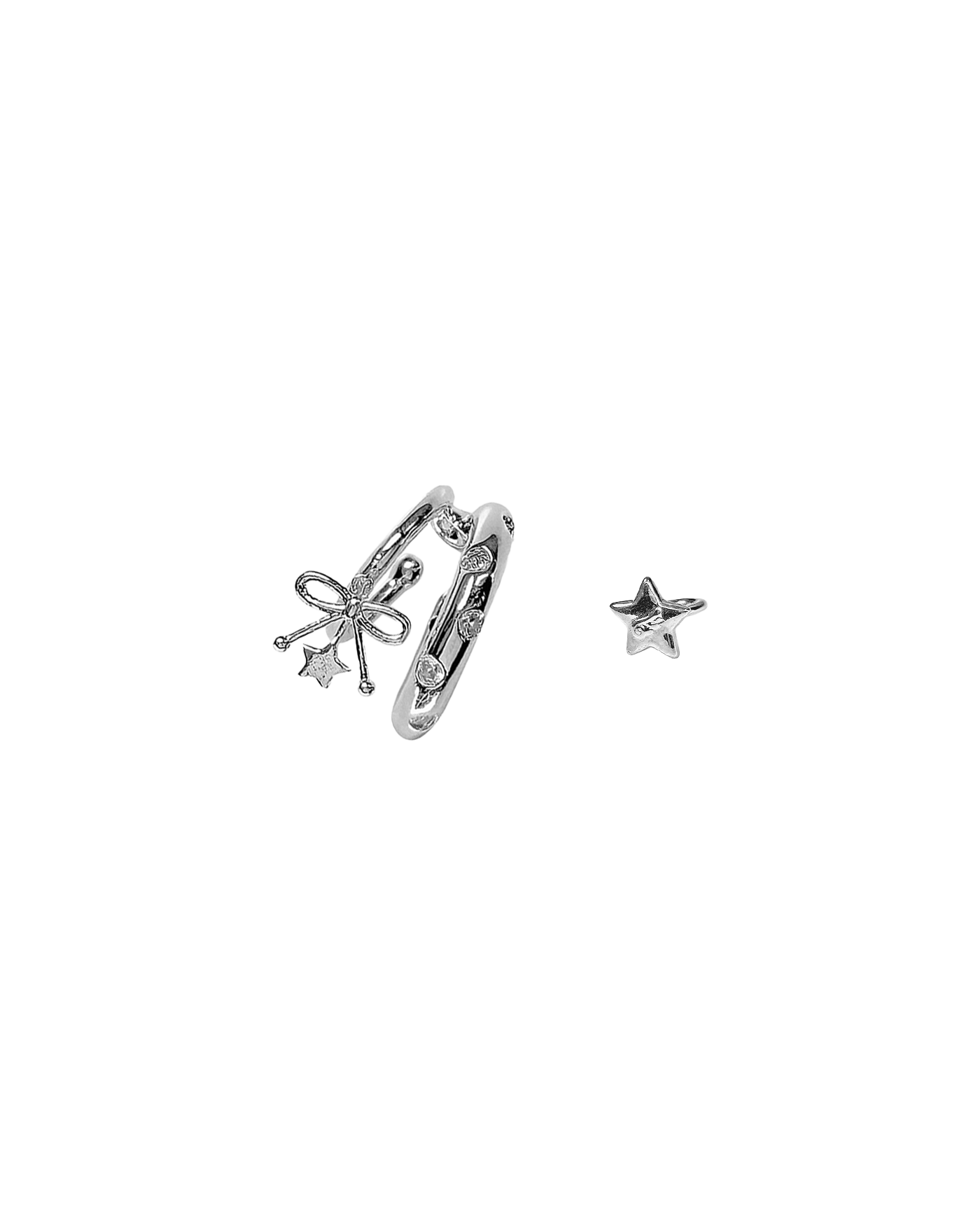 KASHIKO Cubic Shooting Star Ear Cuff Silver