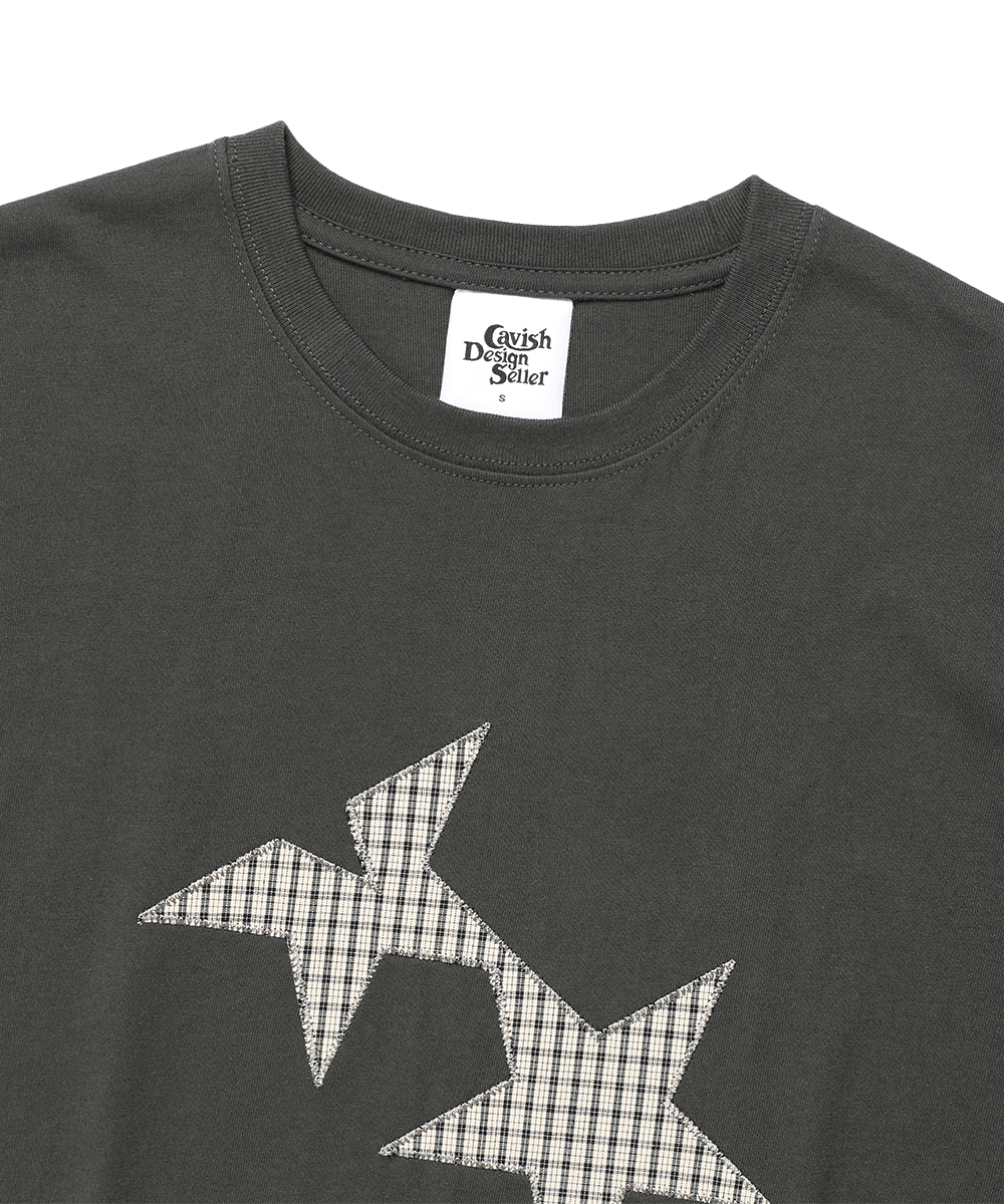 CAVISH TWIN STAR CHECK APPLIQUE SS TEE