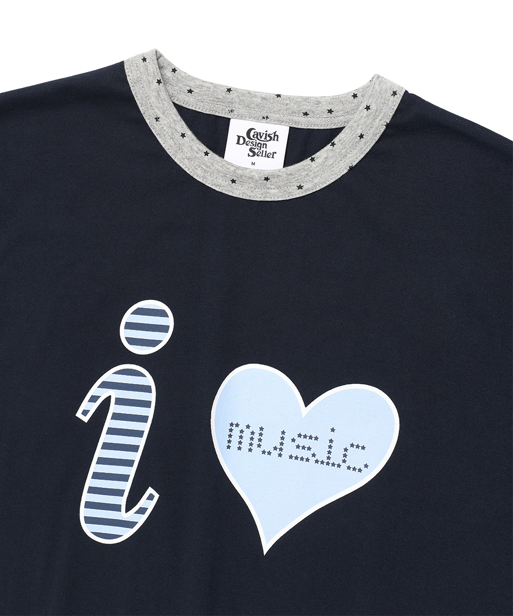 CAVISH I LOVE MUSIC RINGER SS TEE