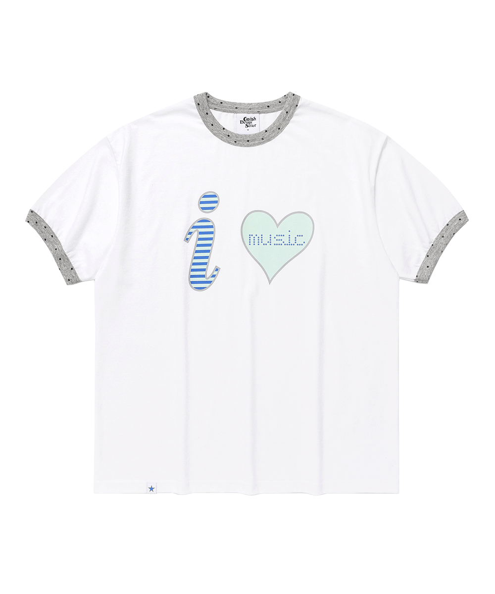 CAVISH I LOVE MUSIC RINGER SS TEE