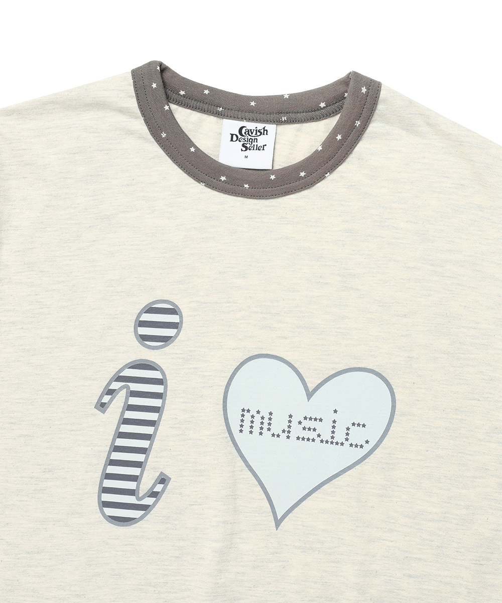 [CAVISH] I LOVE MUSIC RINGER SS TEE ★大人気★ I LOVE MUSIC RINGER SS TEE WHITE(CV2FMUT547A) - cavish | 60