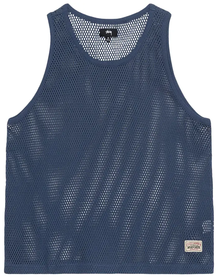 トップス 24SS Stussy Cotton Big Mesh Tank BLACK Stussy Cotton Big Mesh Tank Black – LESS 17