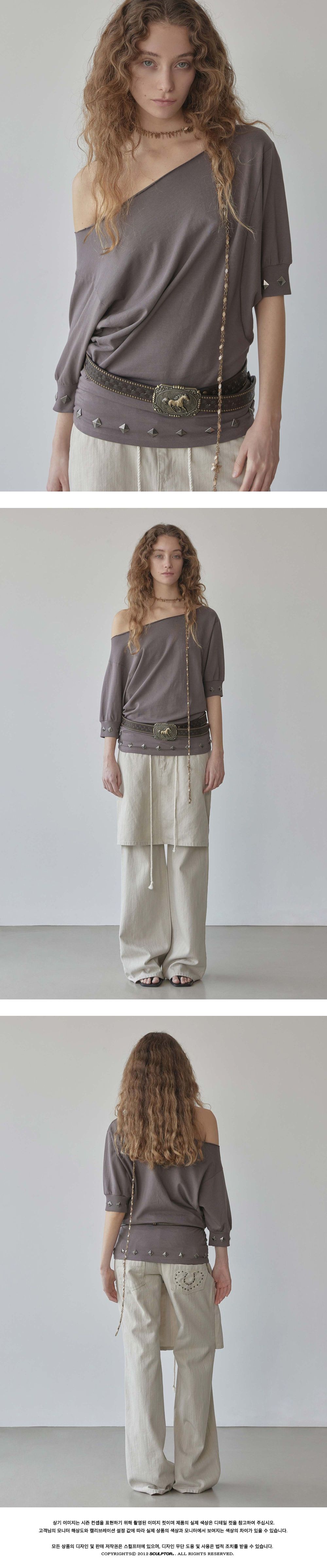 SCULPTOR Stud Half Sleeve Sweatshirt