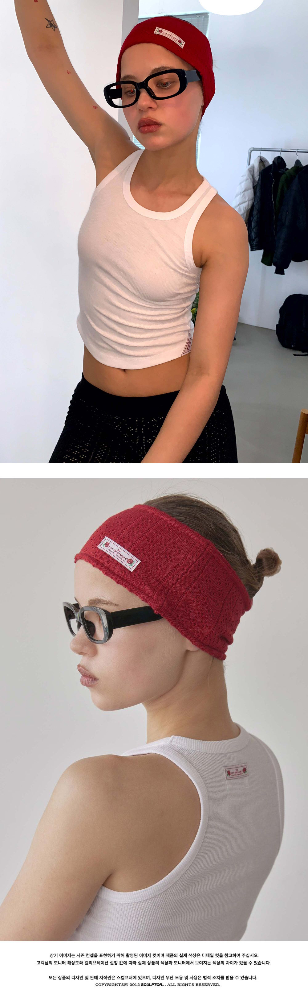 ★SCULPTOR★ Eyelet Knit Hairband Red SC25S615RD SCULPTOR Eyelet Knit Hairband
