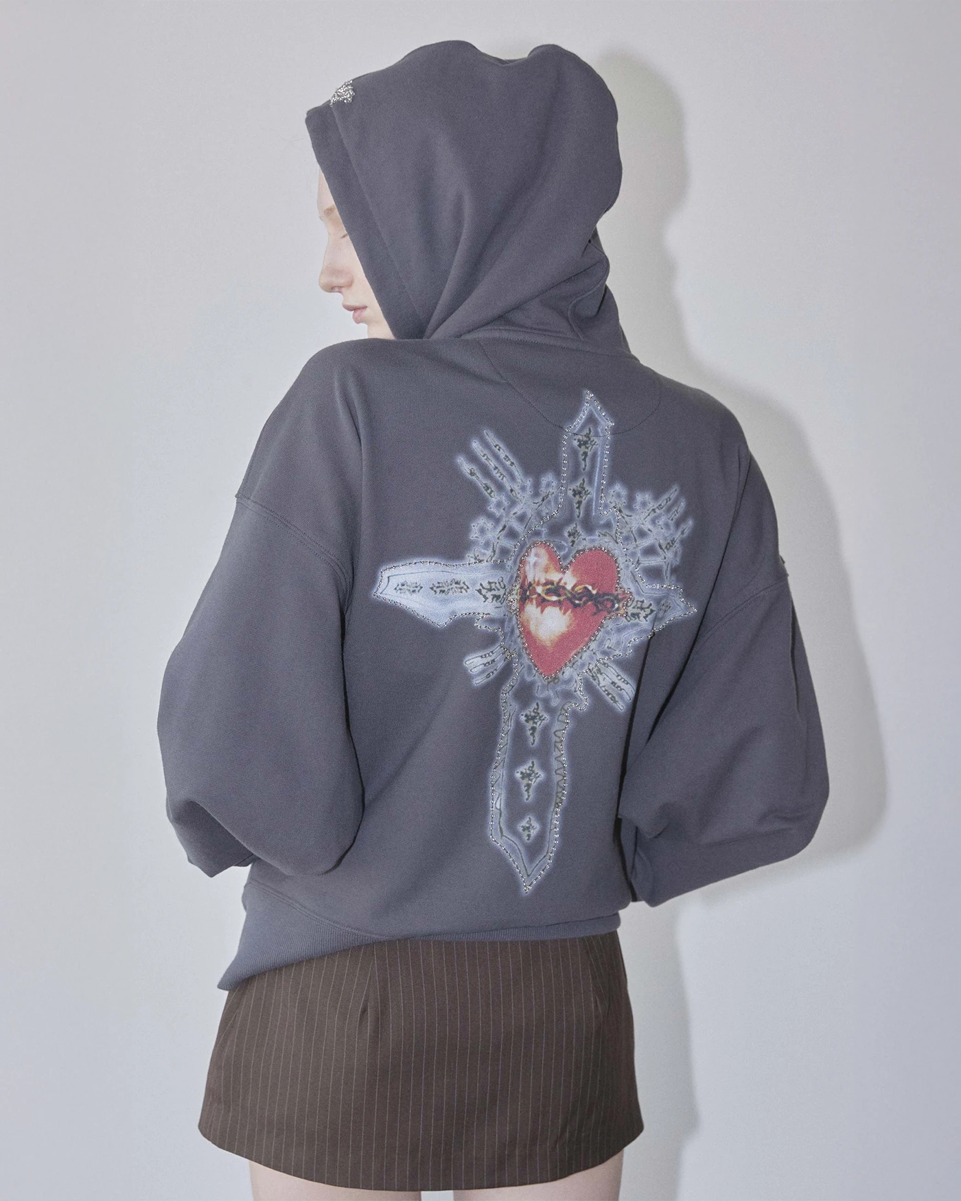 SCULPTOR Beaded Saint Hoodie Zip-Up