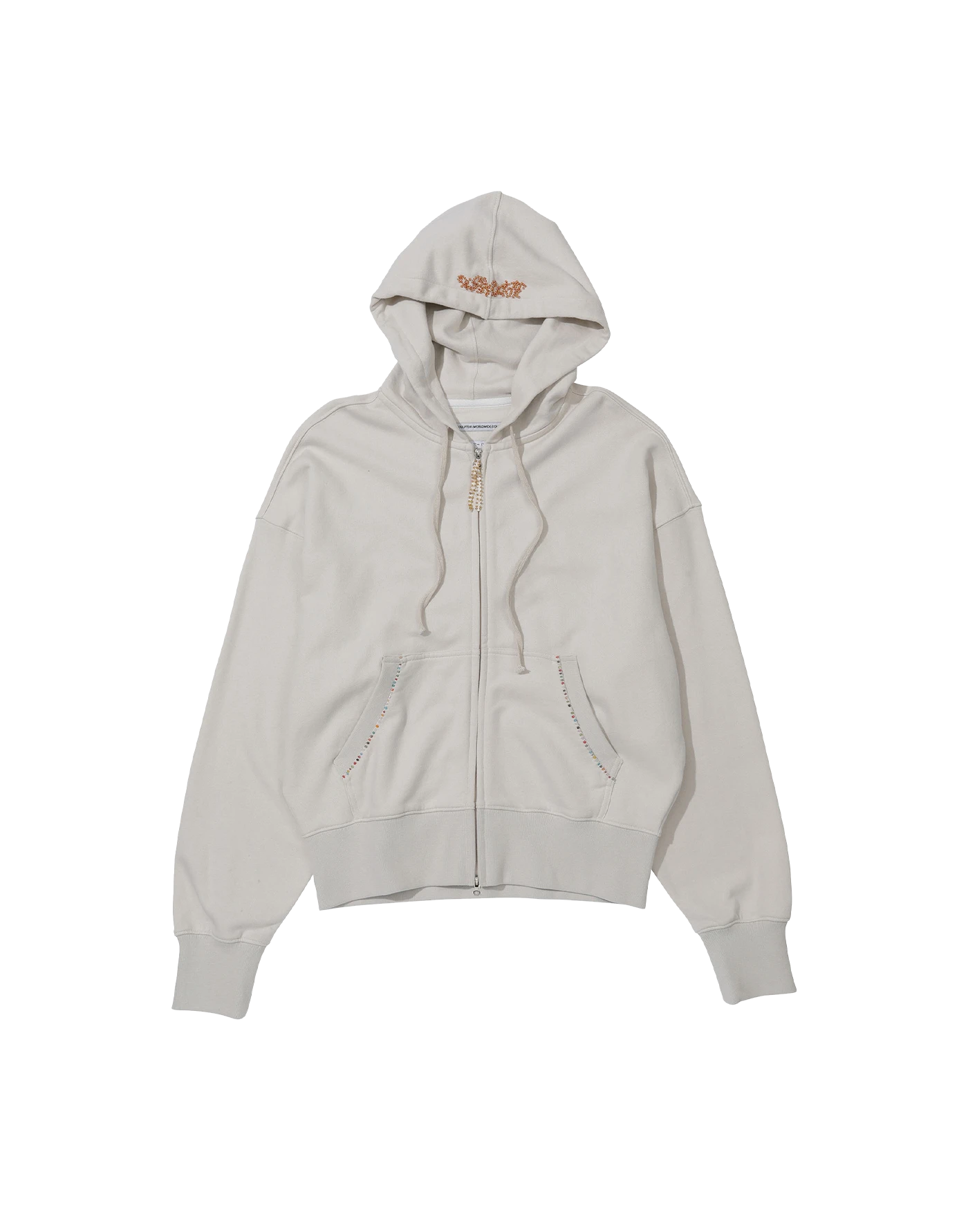 【SCULPTOR】 Beaded Saint Hoodie Zip-Up Beaded Saint Hoodie Zip-Up Charcoal – Sculptor