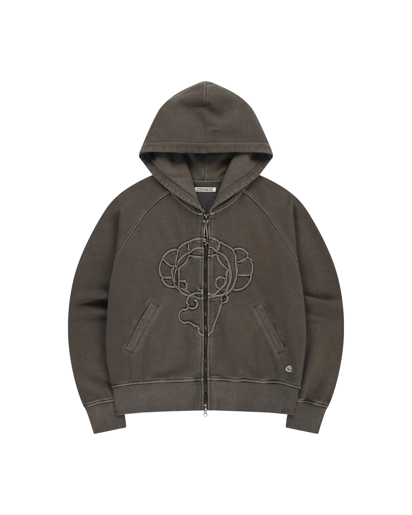 COYSEIO VINTAGE TAPE HOOD ZIP UP