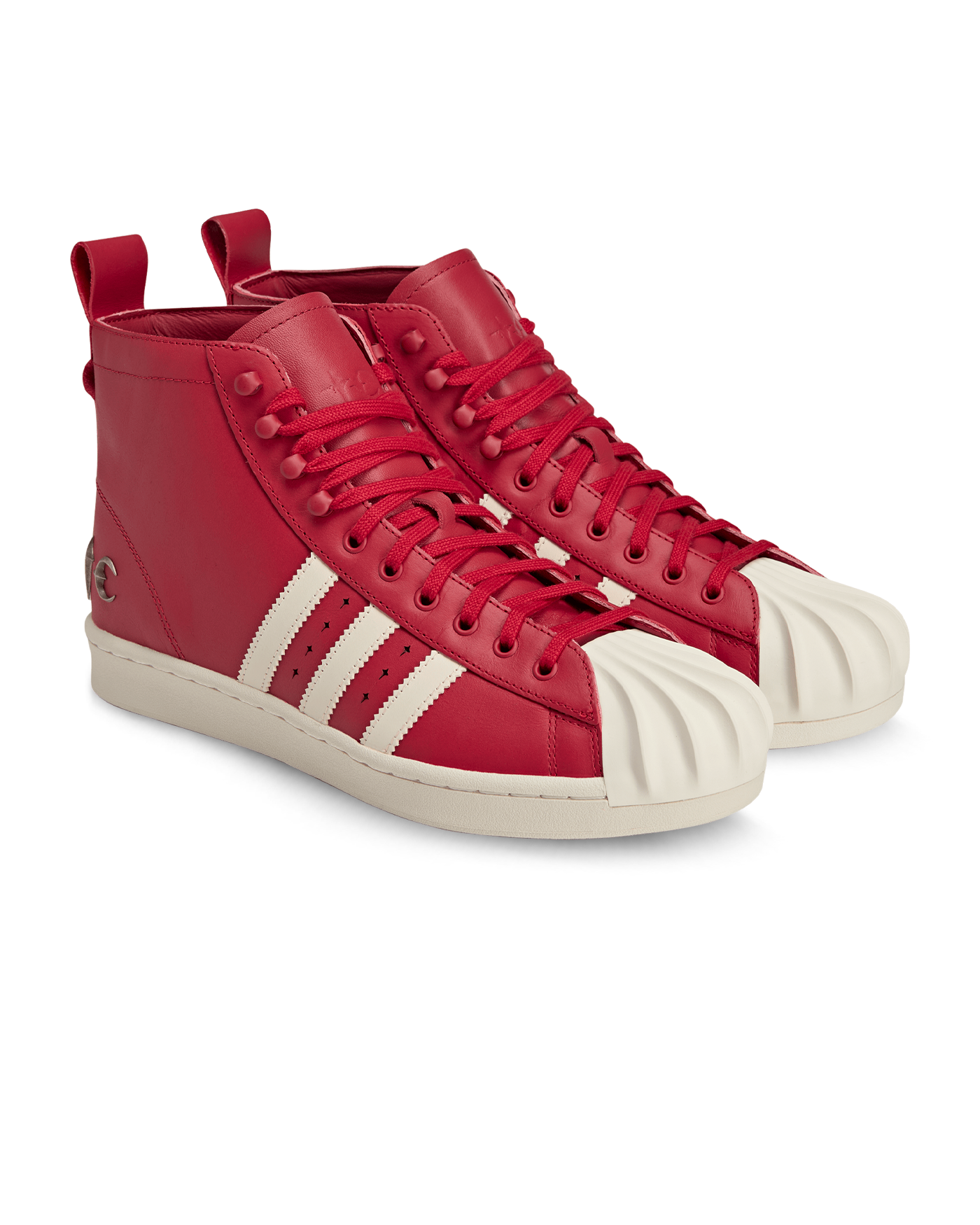 떠그 클럽 X 아디다스 슈퍼스타 부츠 럭스 레드 화이트 JP6518 | 카시