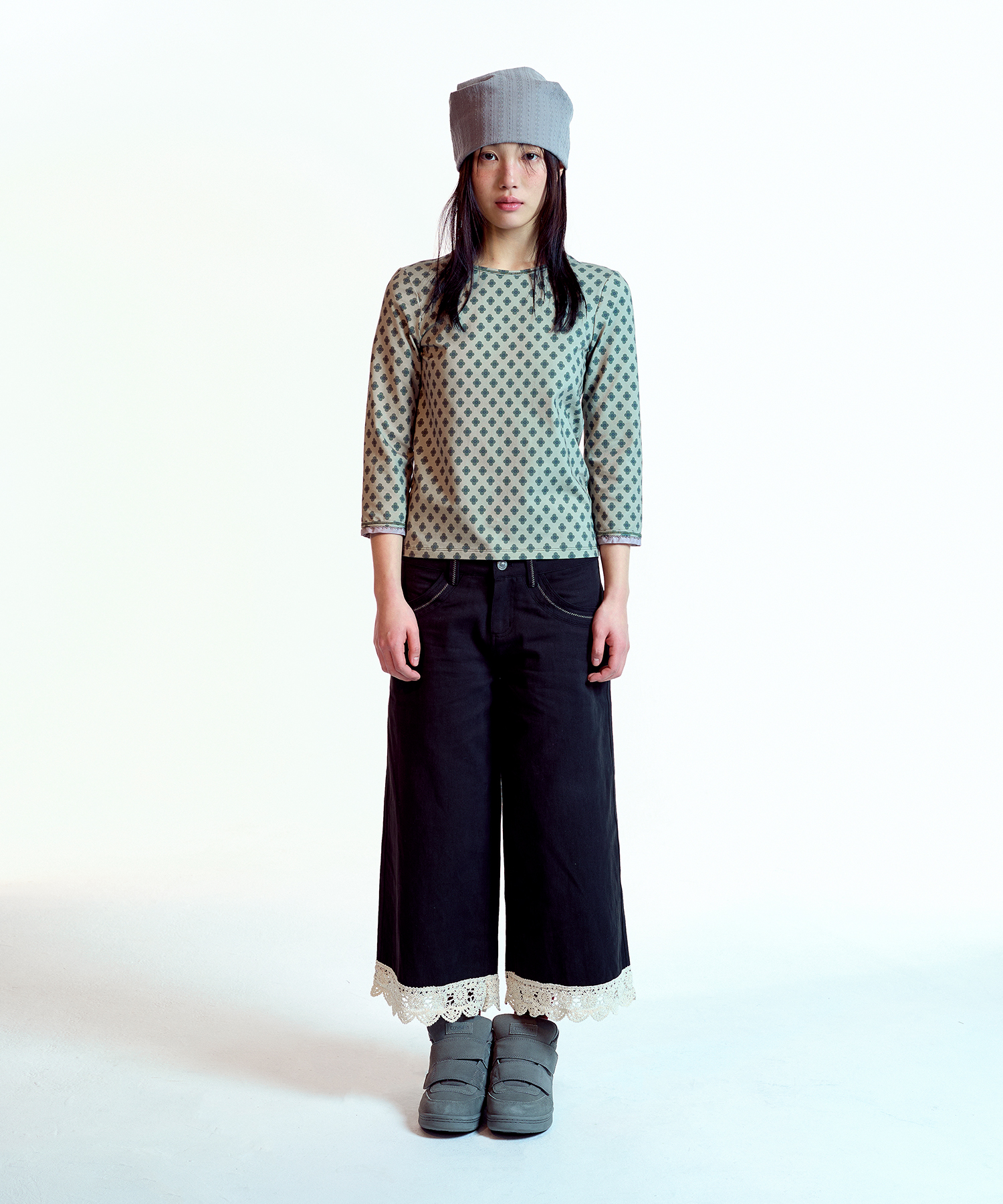 パンツ coyseio KNIT LACE PANTS : BLACK 코이세이오 니트 레이스 팬츠 블랙 CY26SSBTPA004-BLACK | 카시나 KASINA