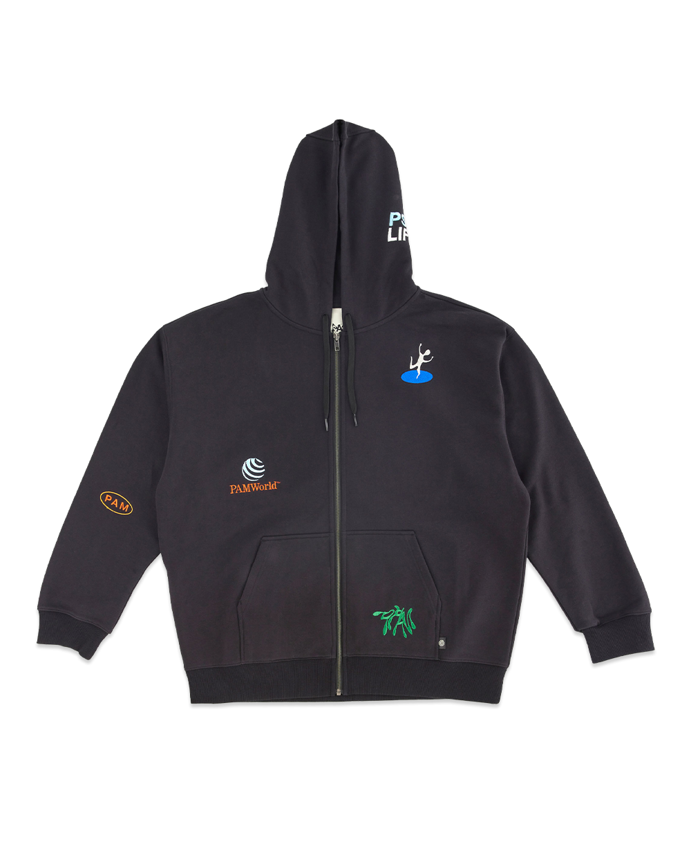 P.A.M. FEATURING LOGO ZIP THRU HOODED SWEAT