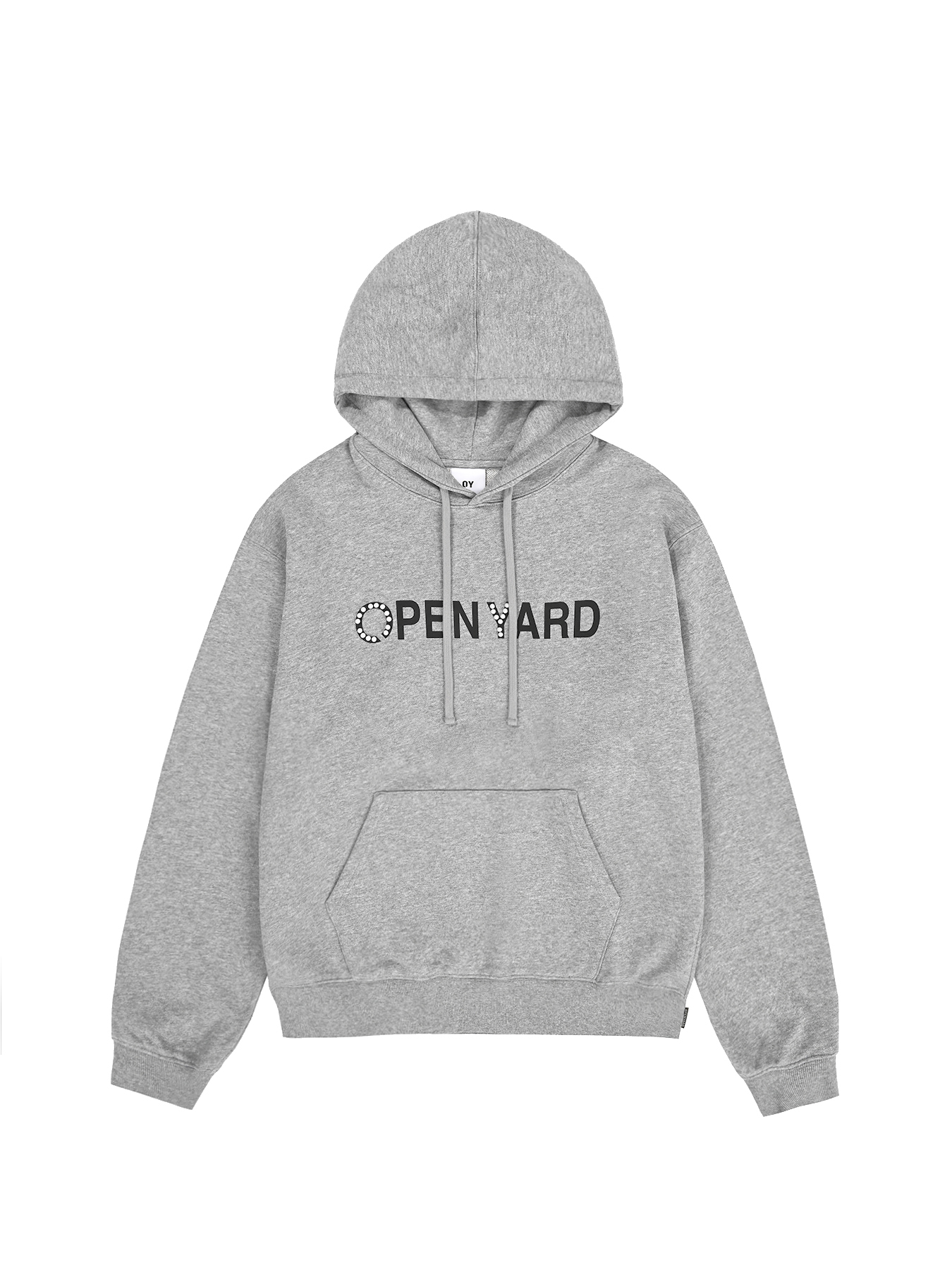 ★OY★PEARL STUD LOGO HOODIE - MELANGE★正規品/韓国直送料込 OY/オーワイ』 PEARL STUD LOGO HOODIE/パールスタッド ロゴ