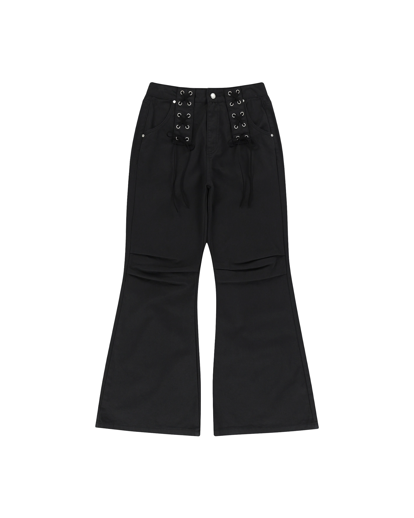 ★NIIER NOR★ LACE UP BOOT CUT PANTS MUSINSA | NIIER NOR LACE-UP BOOT CUT PANTS_CHARCOAL