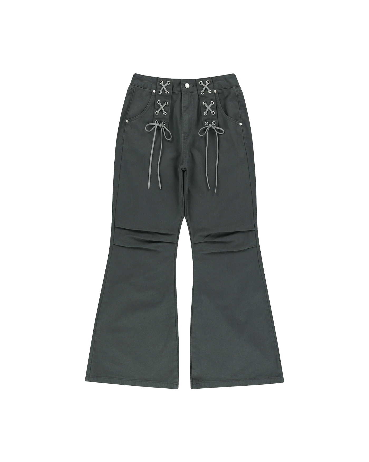 ★NIIER NOR★ LACE UP BOOT CUT PANTS MUSINSA | NIIER NOR LACE-UP BOOT CUT PANTS_BLACK