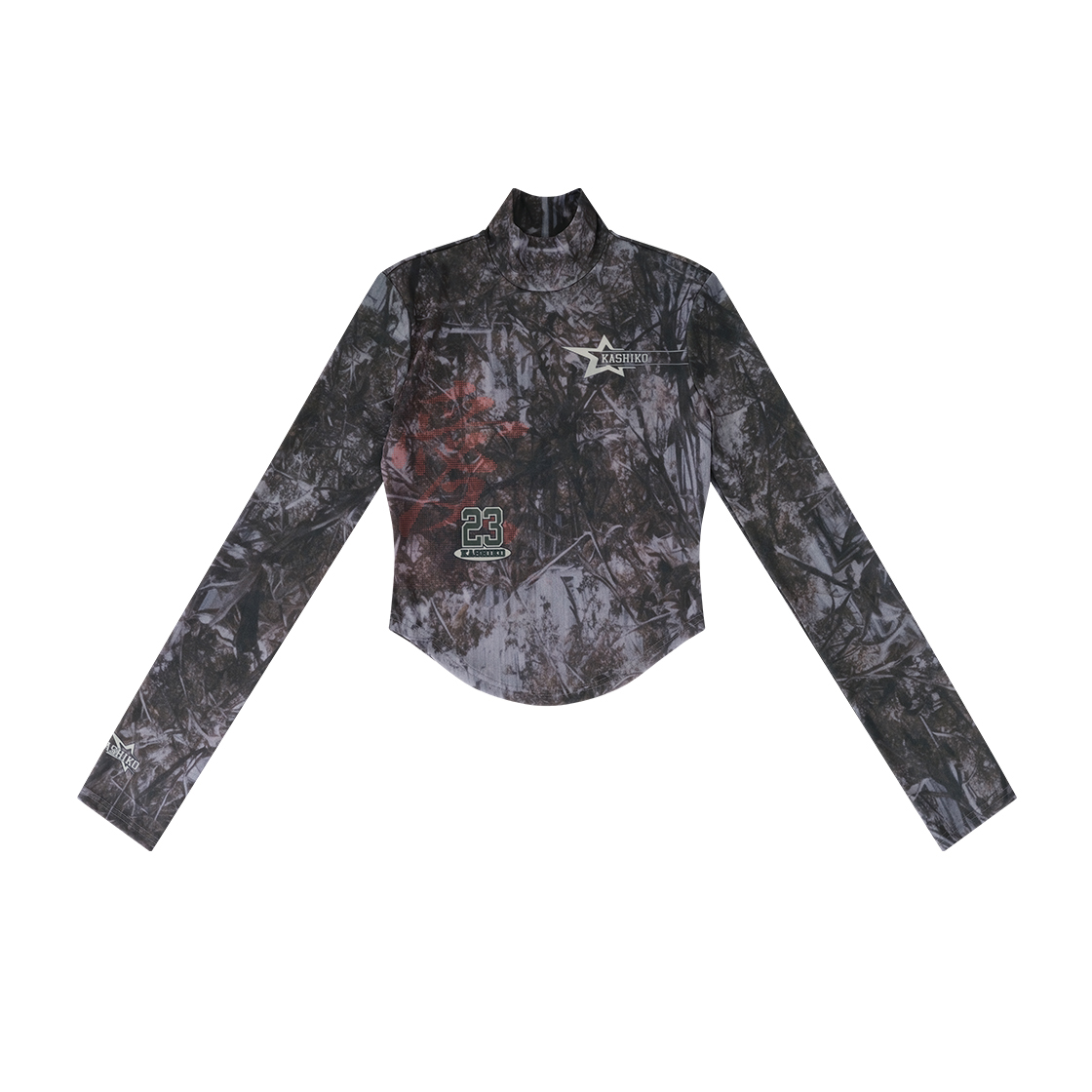 【Kashiko】送料/関税込 Real Tree Highneck Mesh Top Kashiko Real Tree Highneck Mesh Top