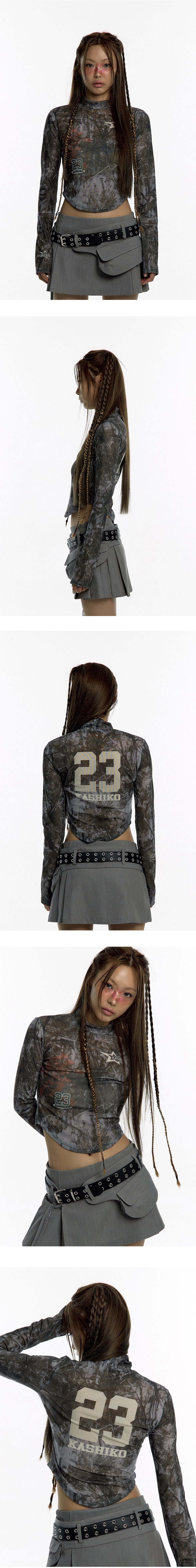 ワールド オンラインストア KASHIKO Real Tree Highneck Mesh Top トップス