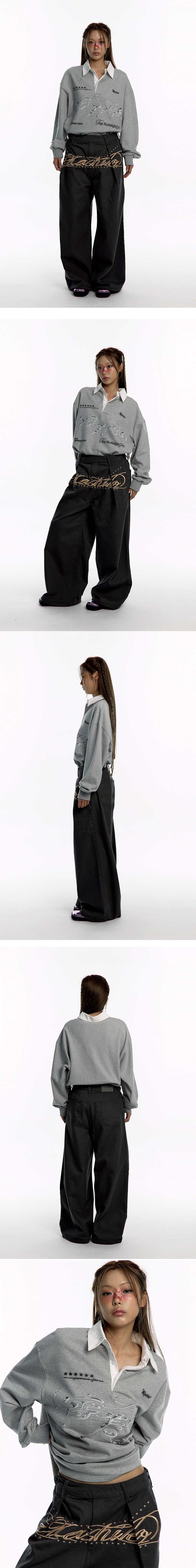 【ご予約品】 KASHIKO Pants Wide Pintuck Embroidered パンツ