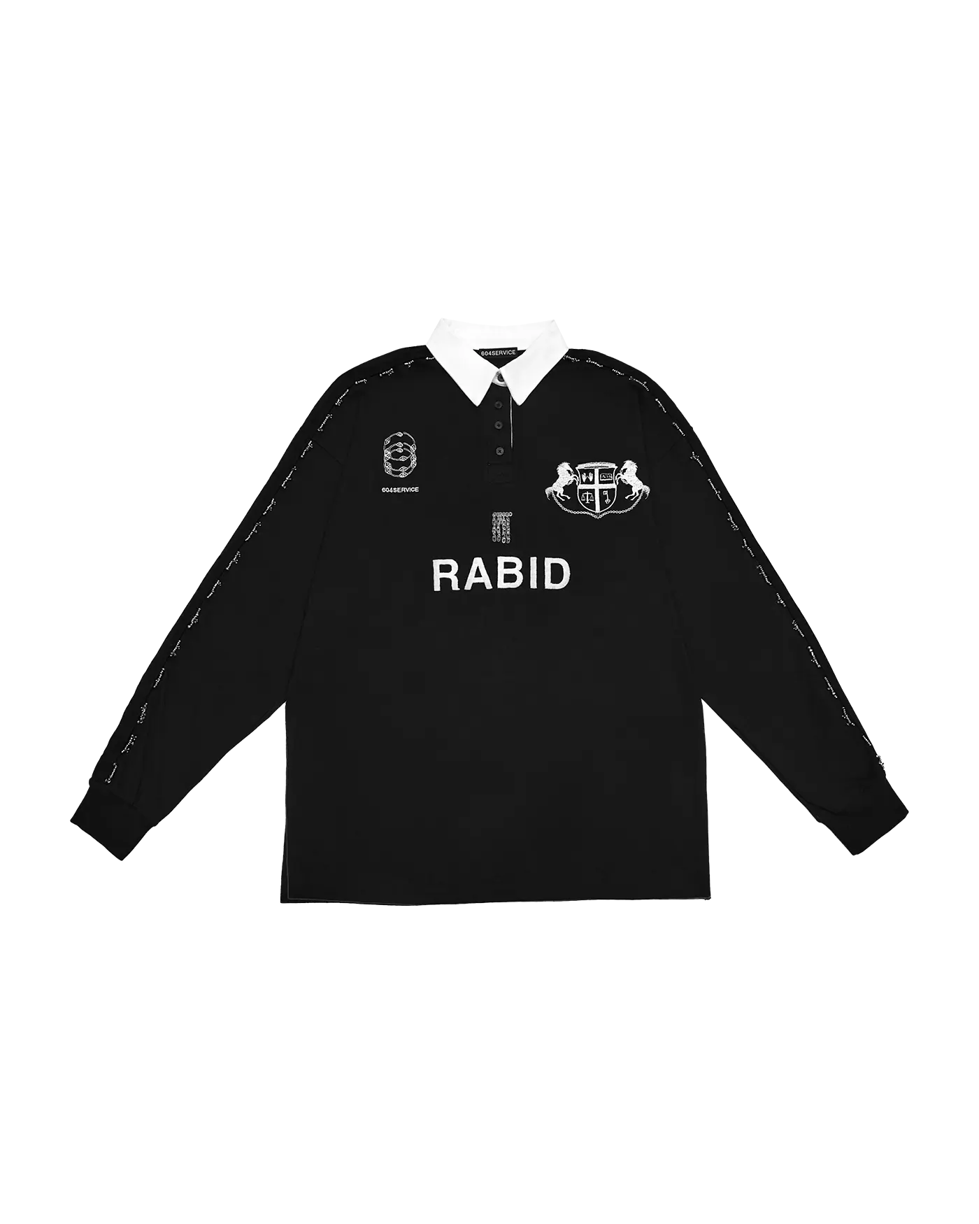604SERVICE EMBROIDERED LEATHER JACKET