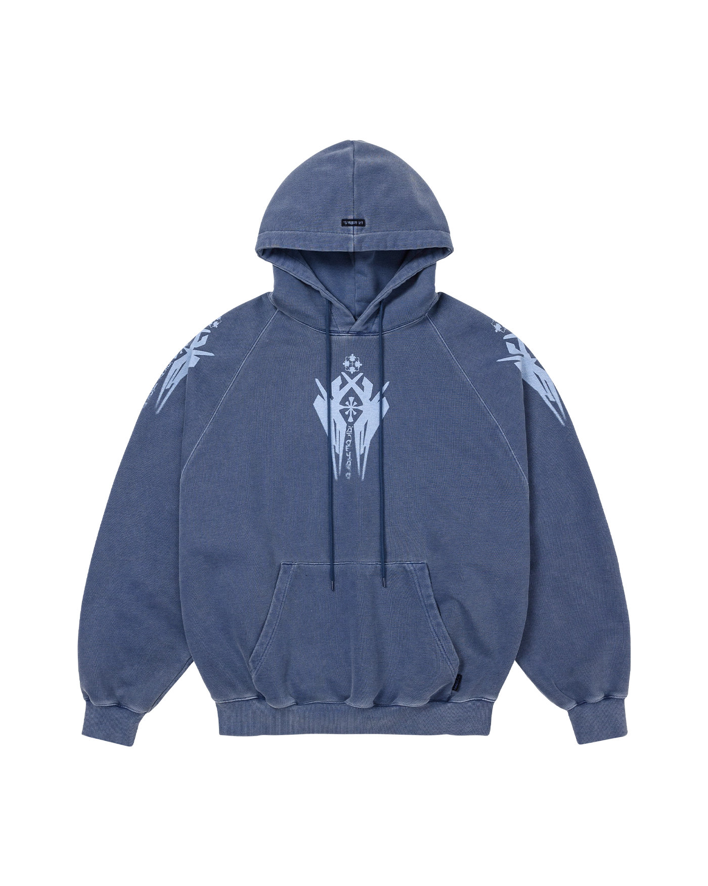 【AJO AJOBYAJO】25SS★ Cross Symbol Raglan Hoodie Cross Symbol Raglan Hoodie [BLUE] - AJOBYAJO