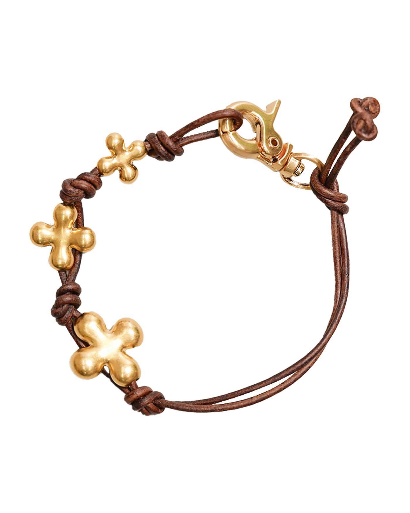 ●tow tow archive● Fortuna Symbol Leather Bracelet Gold Bro TOWTOW ARCHIVE Fortuna Symbol Leather Bracelet